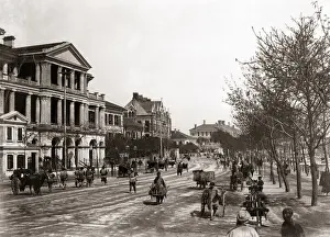 Bund Prints: Traffic along The Bund, Shanghai, China, circa 1890