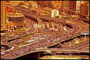 Highway Prints: Traffic and highway intersection, USA
