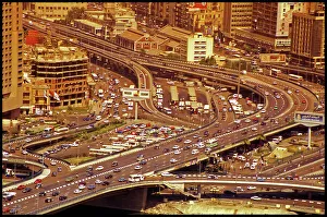 Traffic and highway intersection USA, USA