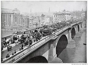 Traffic Over London Bridge 1901