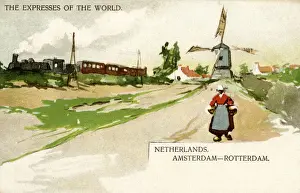 Rotterdam Prints: Train on the Amsterdam to Rotterdam railway, Netherlands