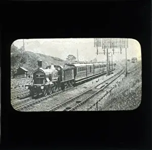 Layers Prints: Train Approaching Station - 4-2-2 Stirling Locomotive