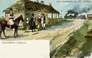 Train on the Bucharest to Galicia railway, Romania