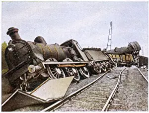 Belgians Prints: Train Derailed / 1914