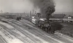 Billowing Prints: Train leaving Denver, Colorado, USA