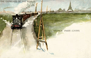 Train on the Paris to Lyons railway, France