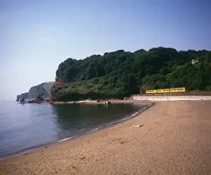 Train passing through Coryton Cove, Dawlish, Devon