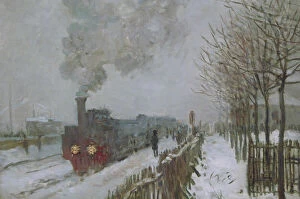 Images Dated 22nd April 2021: Train in the Snow or The Locomotive, 1875 by Monet