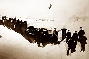 Trapped Prints: Train trapped in a snowdrift in Scotland - probably