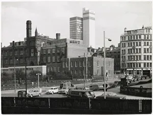 The Training College and the then new (1962) CIS Building, which remains the tallest building in Manchester, England. Date: 1960s