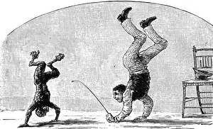 Training a monkey at the circus, c. 1888