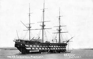 1850s Collection: Training Ship Cornwall, Purfleet, Essex