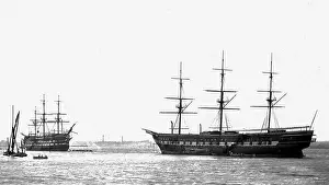 Grays Prints: Training Ship Shaftsbury off Grays Victorian period