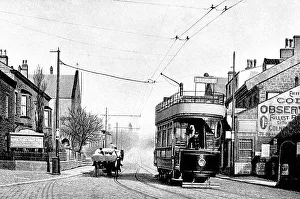 Colne Prints: Tram in Albert Road, Colne, early 1900s