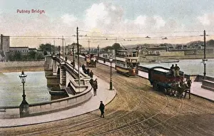 Coaches Prints: Tram crossing Putney Bridge