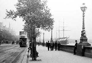 Tram, The Embankment, London, early 1900s