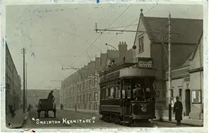 Nottinghamshire Prints: Tram Outside Police Station, Sneinton Hermitage, Nottingham