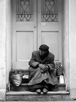 Vagrant Prints: Tramp in a doorway, Balham, SW London