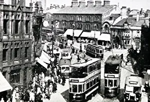 Trams and buses in Burnley in 1936
