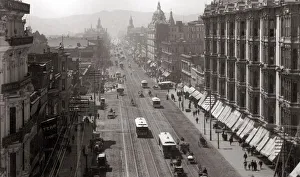 Trams on Market St, San Francisco, California, USA, c. 1890