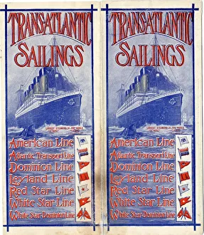 30th Prints: Transatlantic Sailings leaflet, various shipping lines