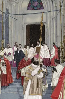 Transportation of the relics of Saint Louis. Cardinal Charle