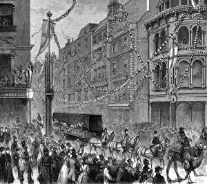 Transporting the obelisk: procession for Cleopatras needle