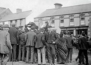 Travelling dentist, May Fair, Ballyclare, Ireland in 1883