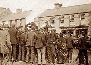 Travelling dentist, May Fair, Ballyclare, Ireland in 1883