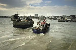 Nautical Prints: Trawler, Bridlington harbour entrance - 2