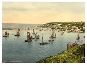 Trawlers Prints: Trawlers leaving harbor, Brixham, England