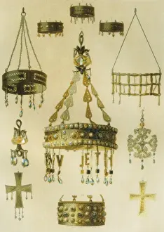 Jordi Prints: Treasure of Guarrazar. Set of Visigothic gold
