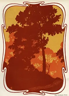 Autumnal Prints: Trees at Sunset