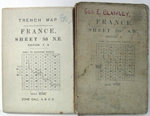 Trench maps belonging to Sergeant Ernest Blaikley
