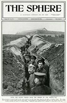 Images Dated 2nd December 2015: Trench in sand dunes, Northern France, 1914