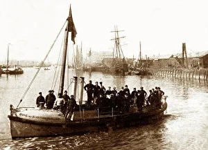 Harwich Prints: Trial of the first steam lifeboat at Harwich in 1889
