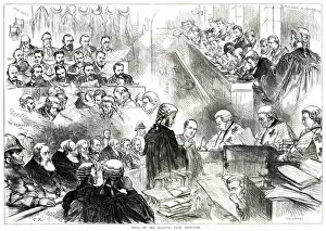 Images Dated 13th January 2021: Trial of the Glasgow Bank Directors - Sketches in court