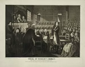 Trial Gallery: Trial of Robert Emmet, Emmet replying to the verdict of high