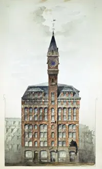 Rendering Prints: Tribune Building, New York City. Preliminary elevation. Rend
