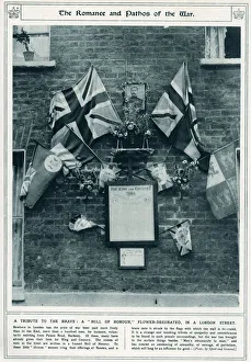 Images Dated 10th February 2016: A tribute to the brave in an East London street, WW1