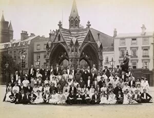 Guests Collection: Trinity College group, Cambridge marketplace 1910