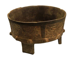 Pre Columbian Collection: Tripod vessel. Ceramic. Teotihuacan. Teotihuacan culture