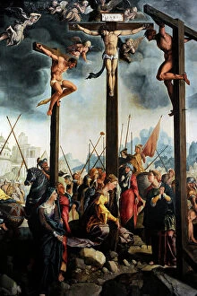 Christianism Collection: Triptych of the Crucifixion, 1535, by Jan van Scorel (1495-1)