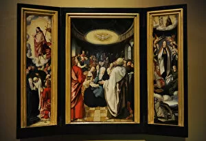 Catharijneconvent Collection: Triptych with Descent of the Holy Spirit. 16th century. Disc