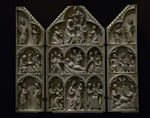 14th Century Prints: Triptych with scenes from the life and death of the Virgin