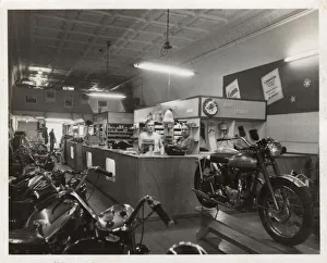 Hazel Collection: Triumph motorcycle showroom, Pasadena, California, USA