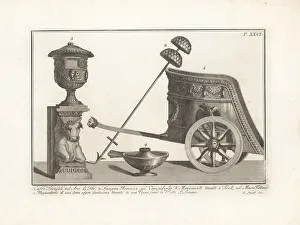 Vineyard Prints: Triumphal chariot, signum, monument and unguentarium