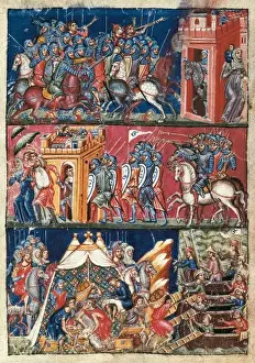 Trojan War. The first plundering of Troy. Illustration