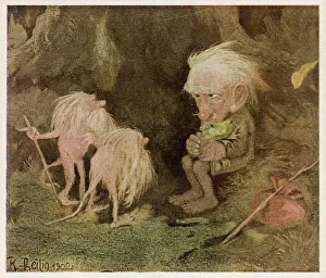 Troll, pet frog, and two long-tailed creatures