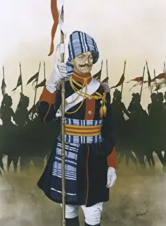 Vibrant Prints: Trooper of 61st Cavalry - Indian Army